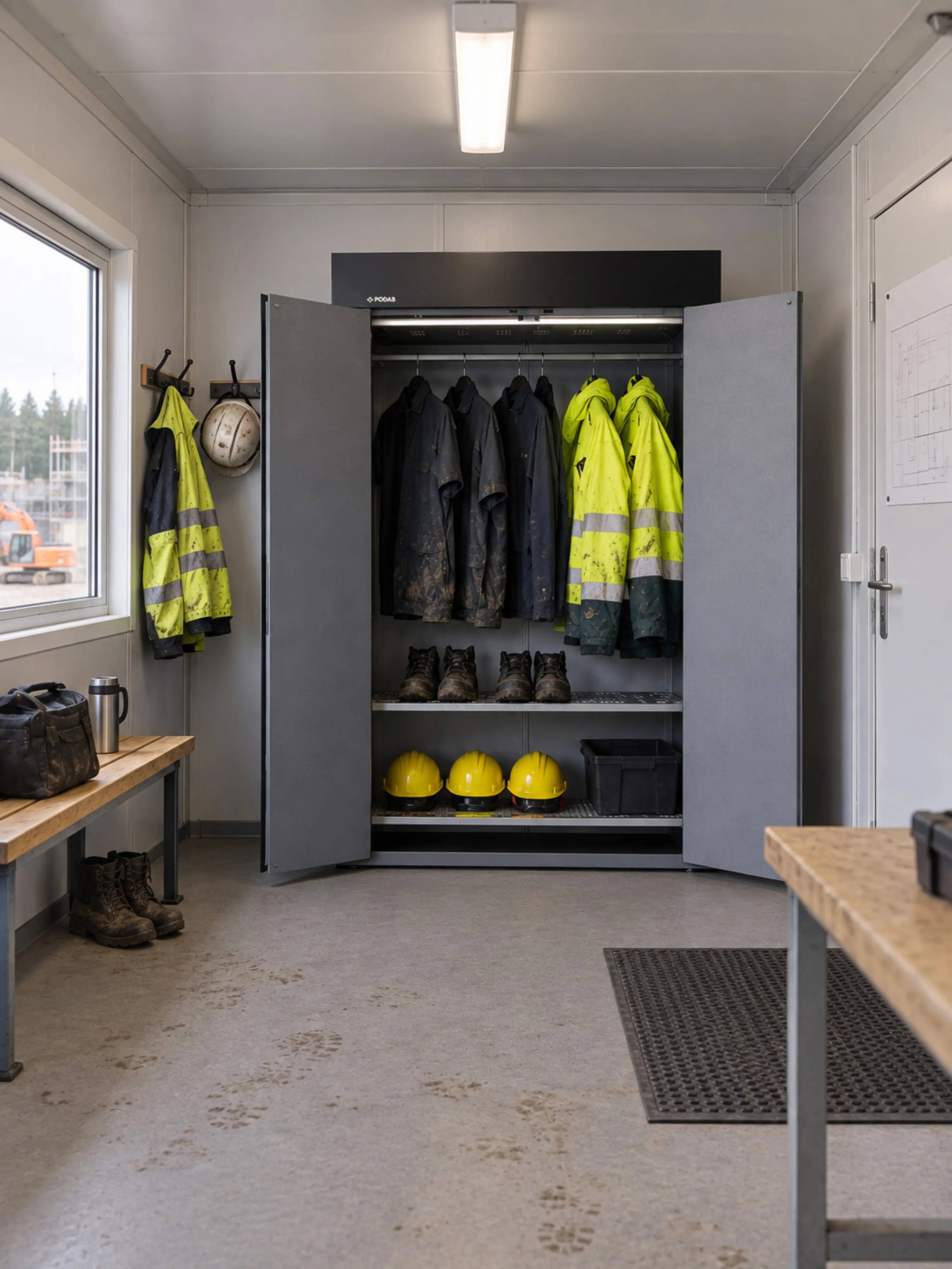 drying cabinets in containers